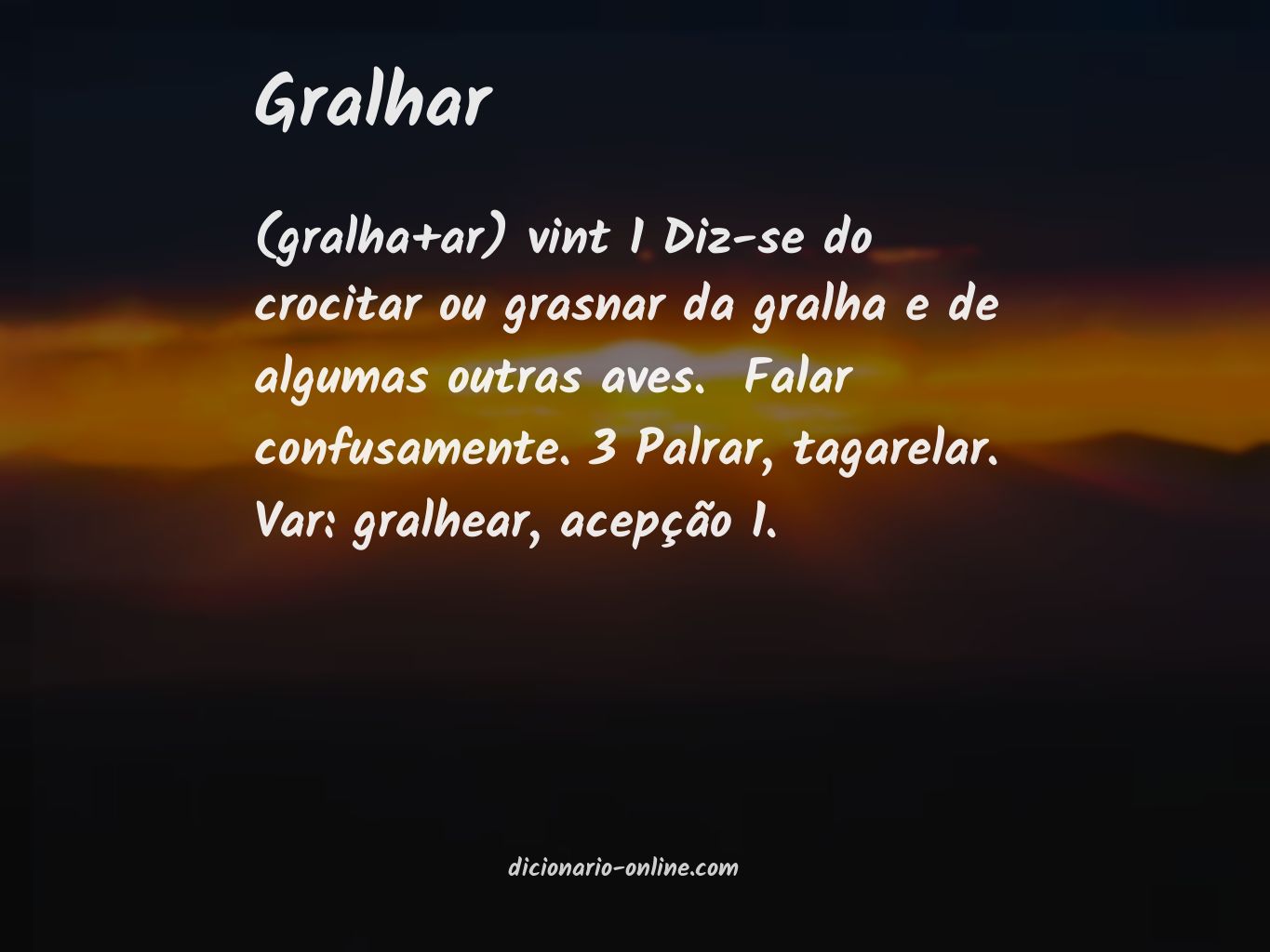 Significado de gralhar