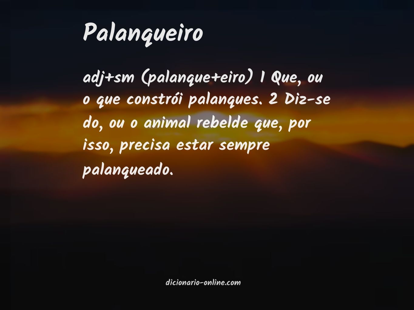 Significado de palanqueiro