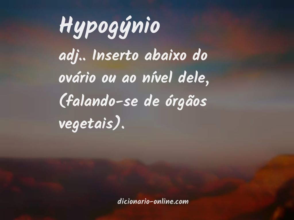 Significado de hypogýnio