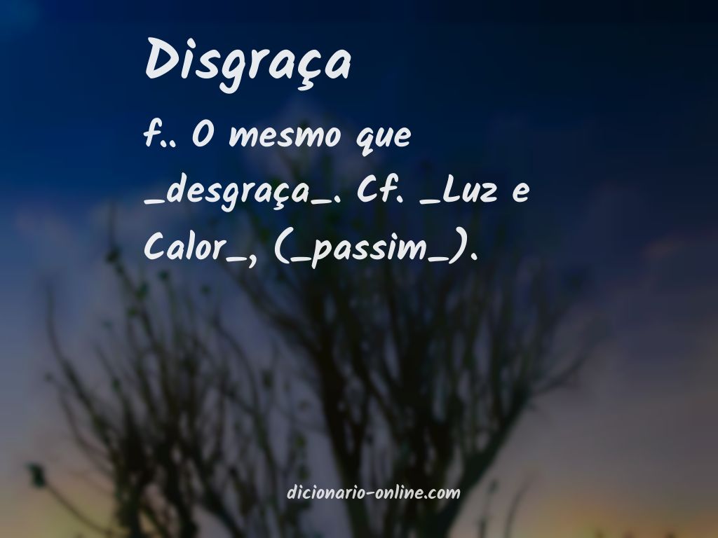 Significado de disgraça