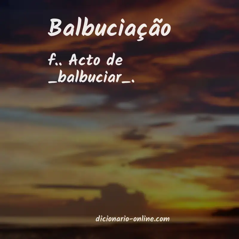Significado de balbuciação