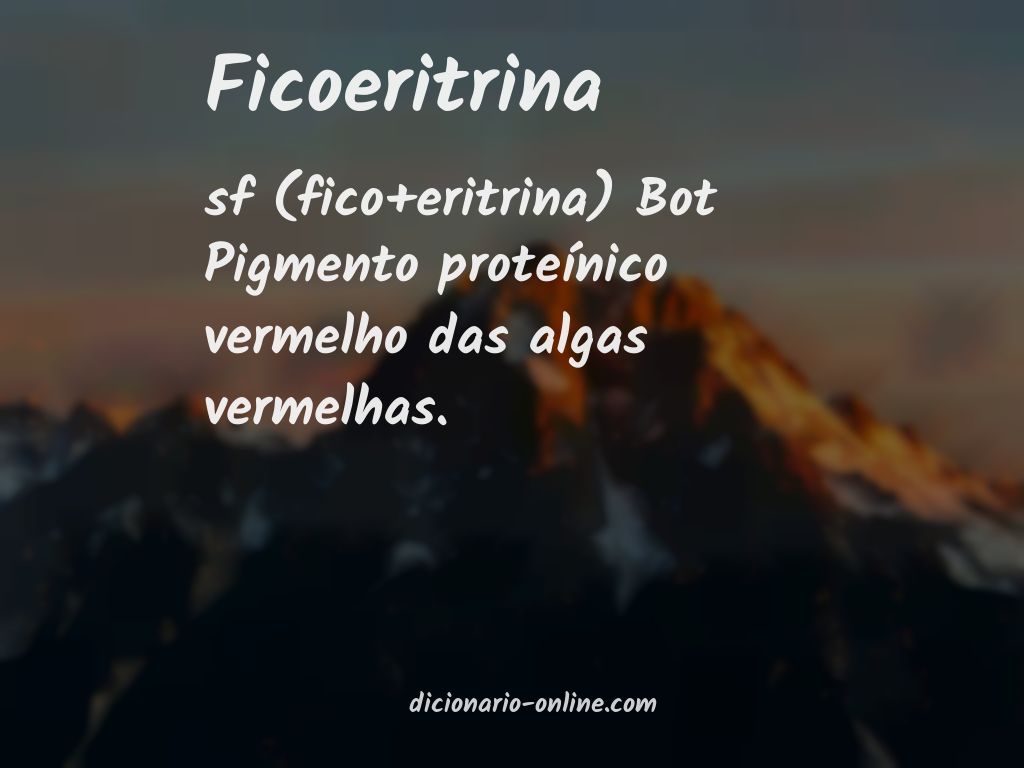 Significado de ficoeritrina