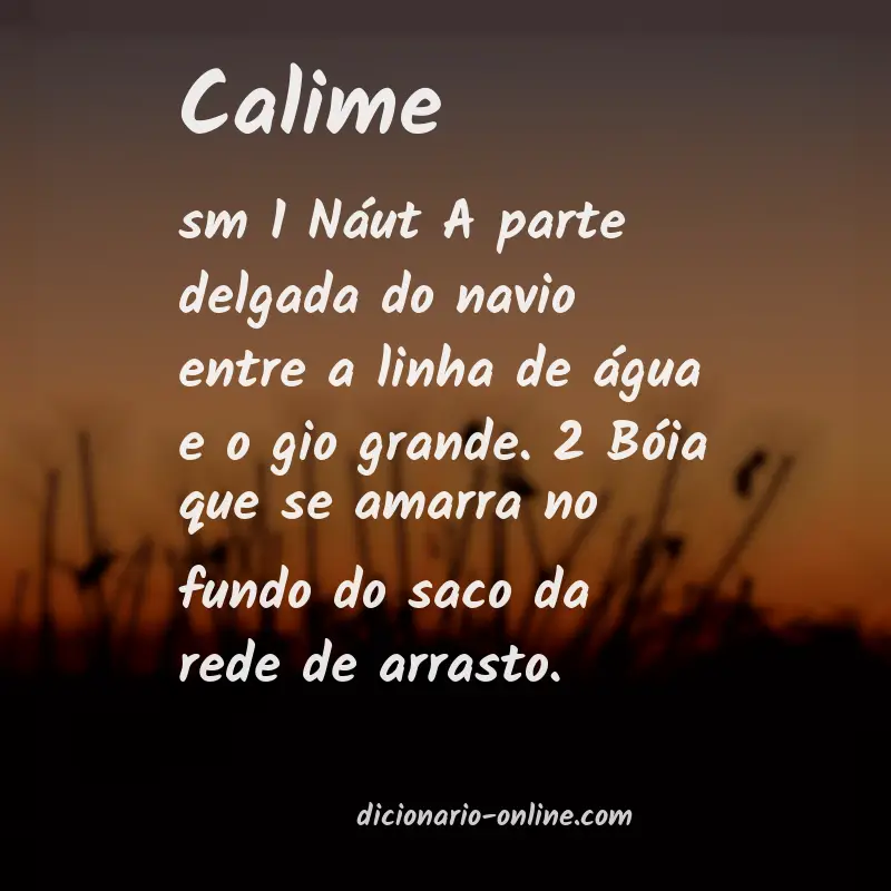 Significado de calime