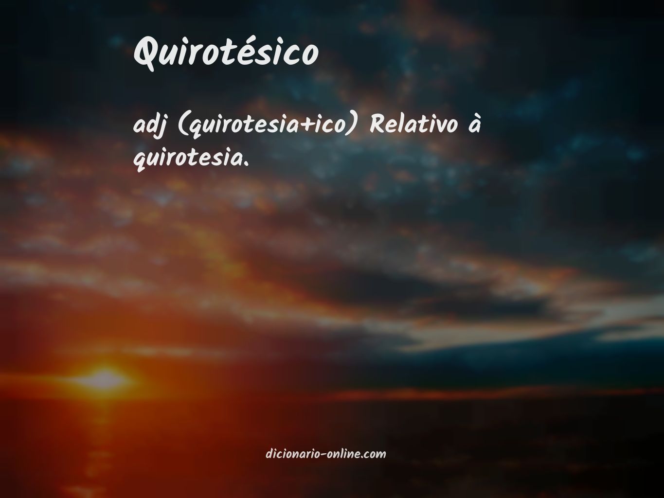 Significado de quirotésico