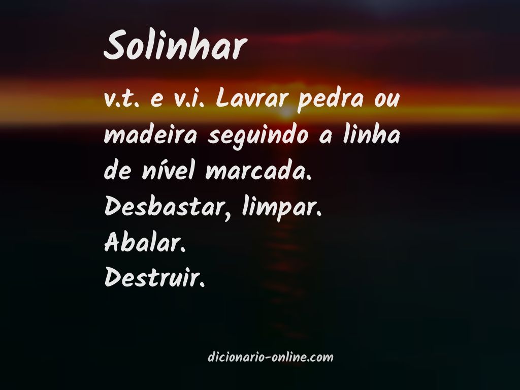 Significado de solinhar