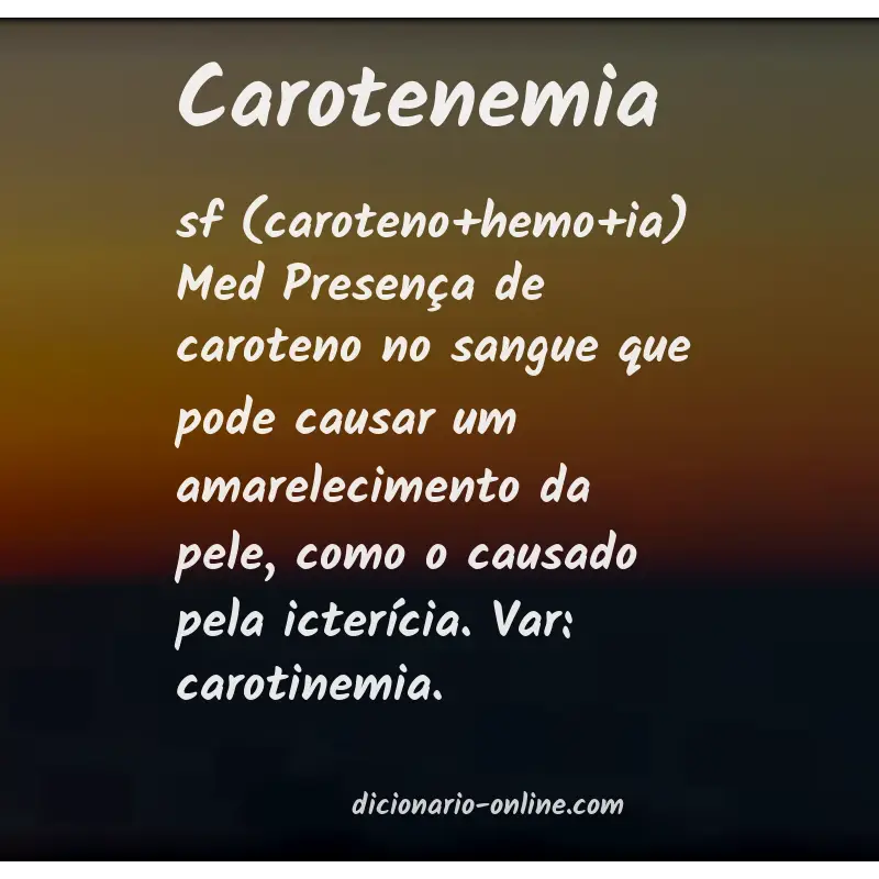 Significado de carotenemia