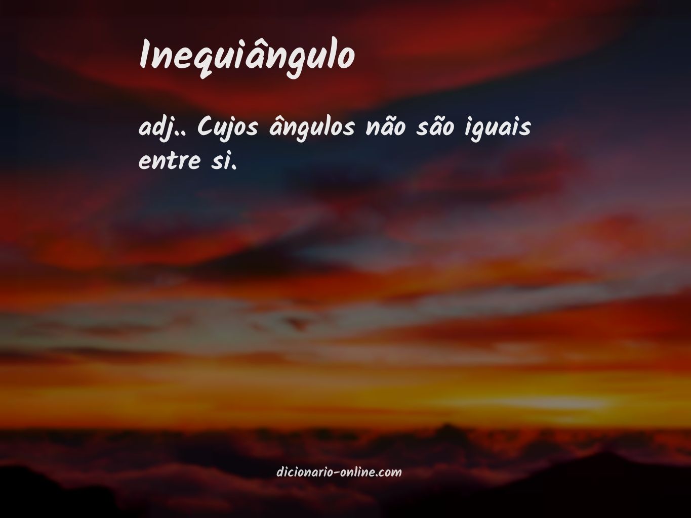 Significado de inequiângulo