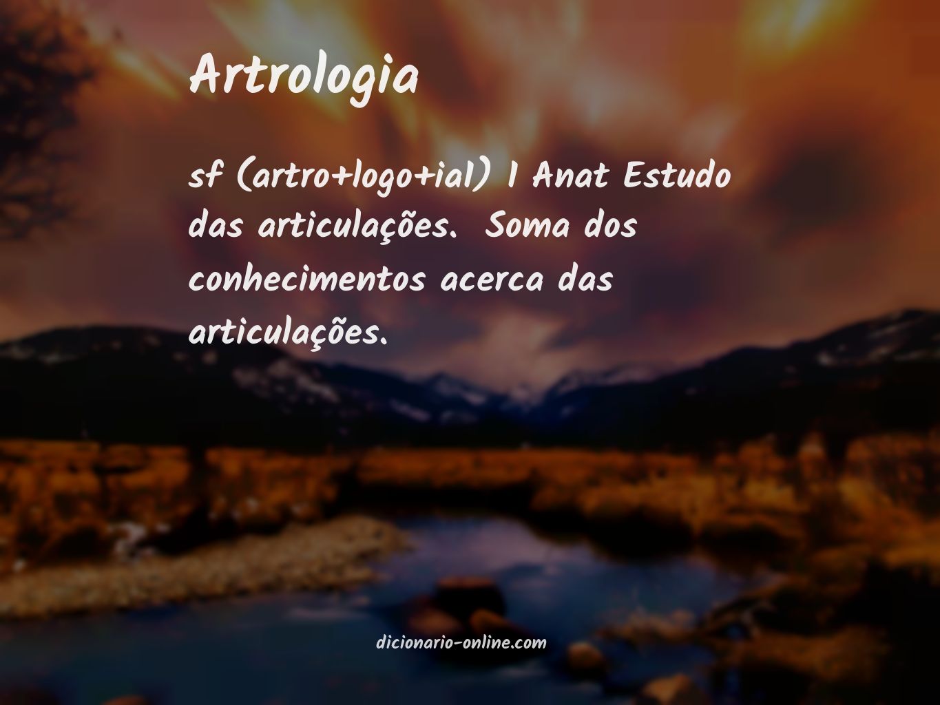 Significado de artrologia