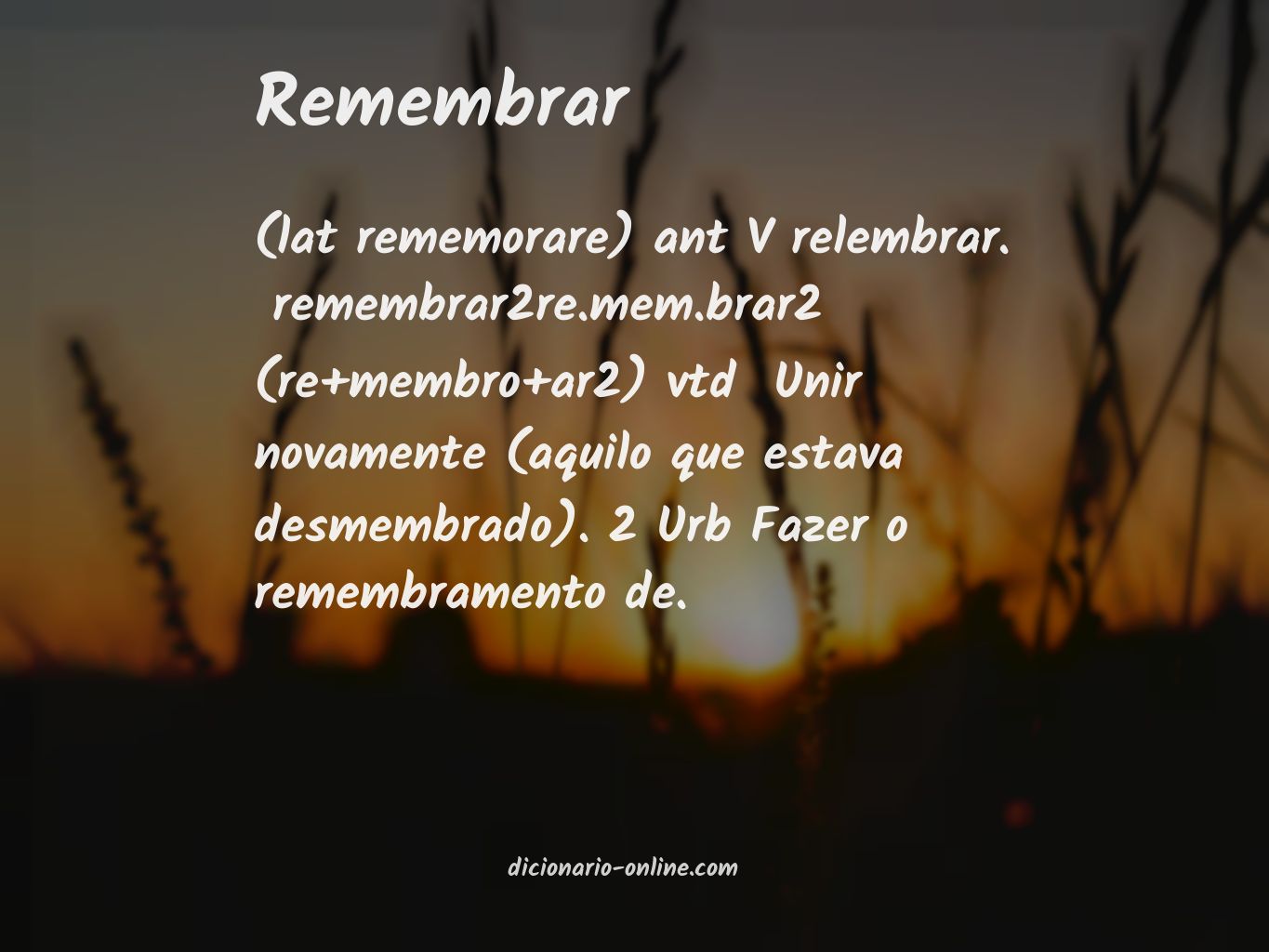 Significado de remembrar