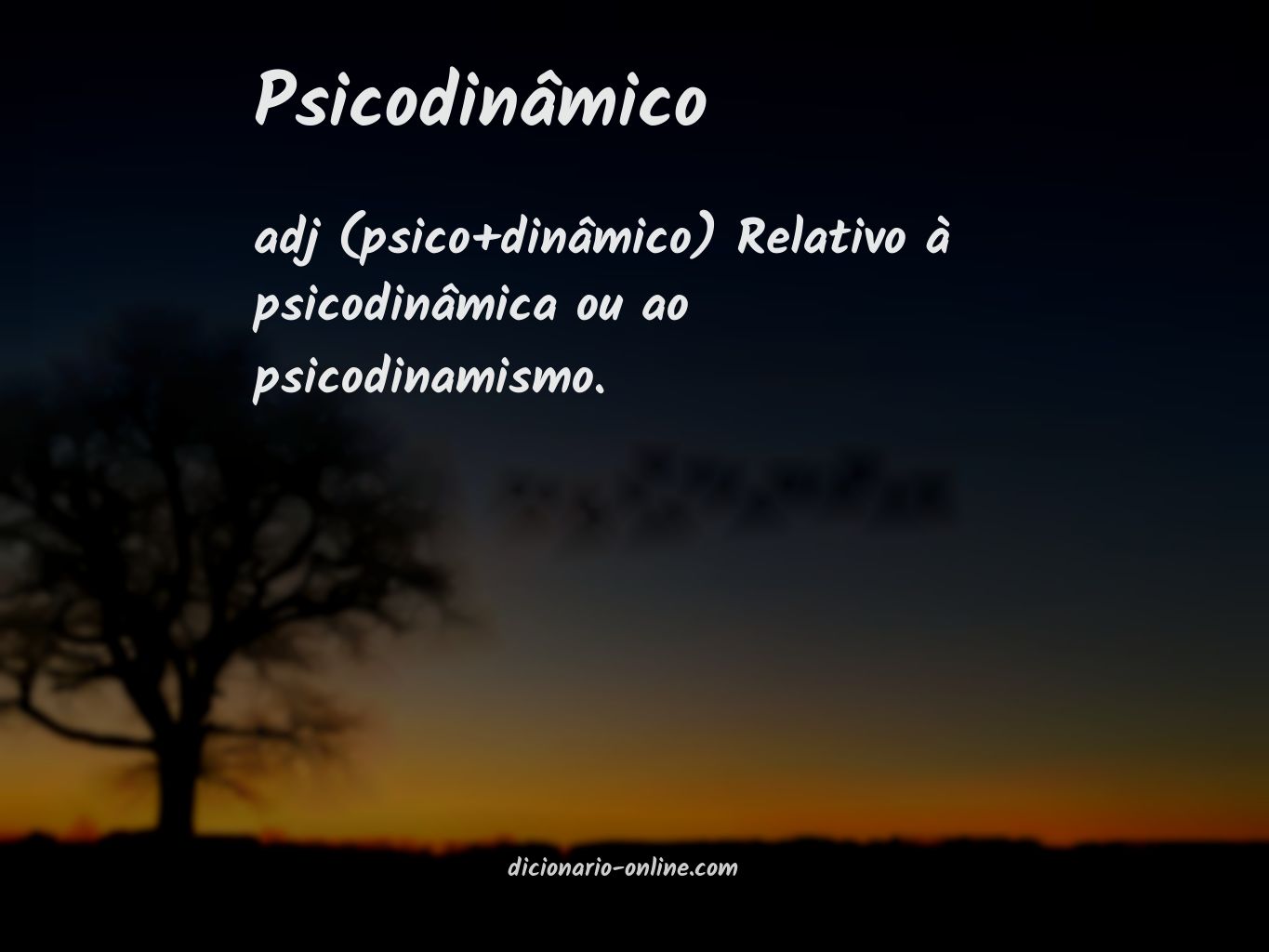 Significado de psicodinâmico