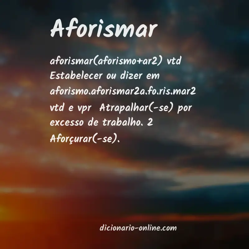 Significado de aforismar