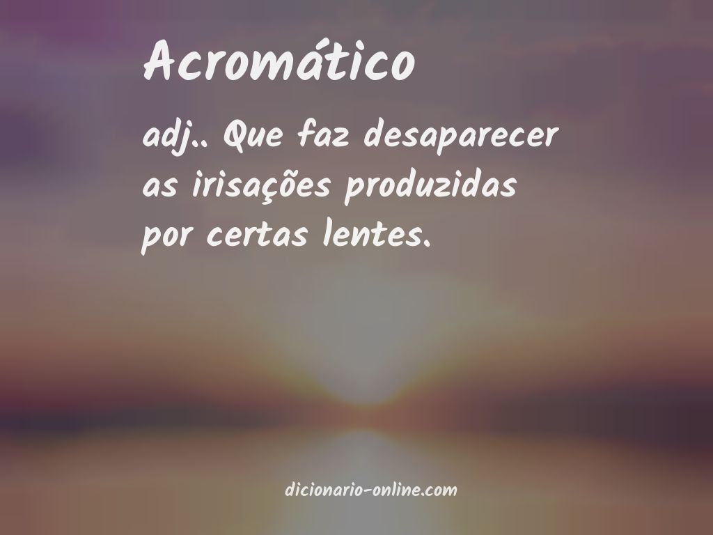 Significado de acromático