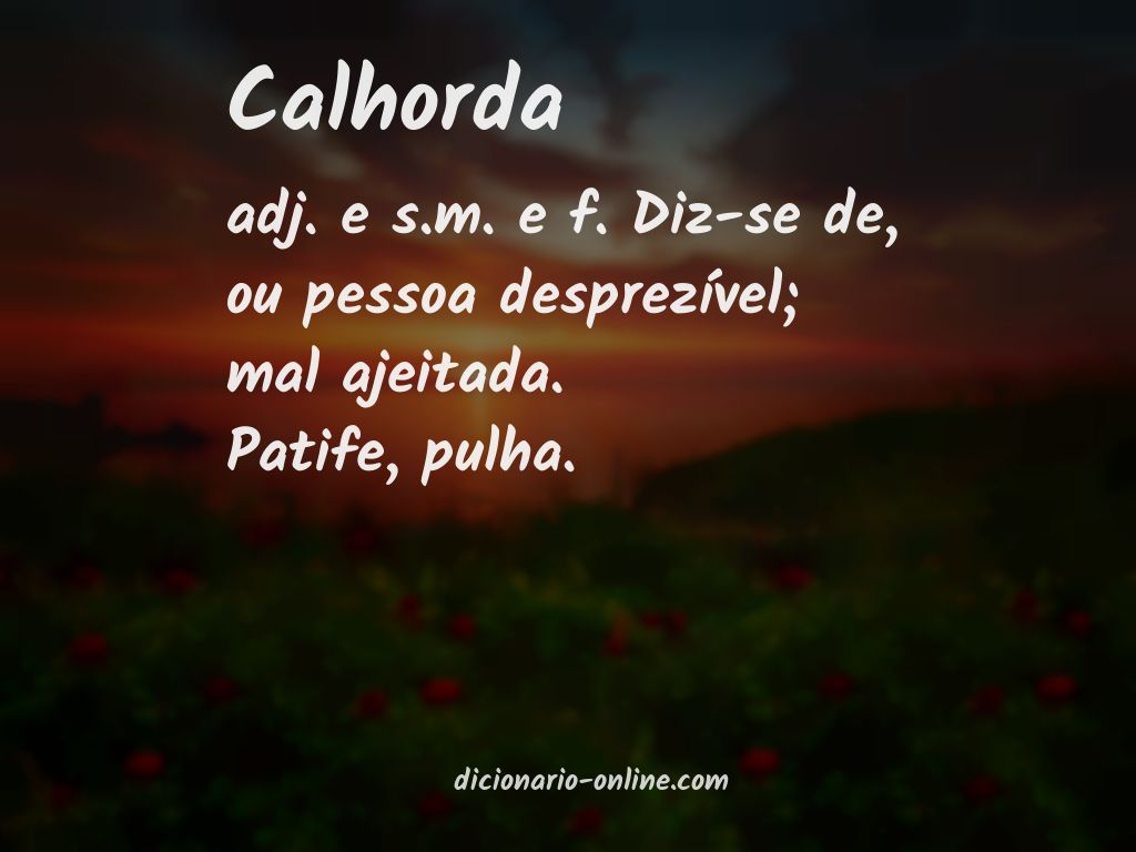 Significado de calhorda