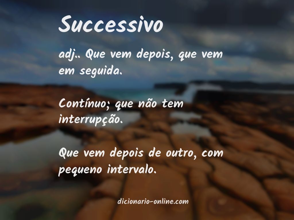 Significado de successivo