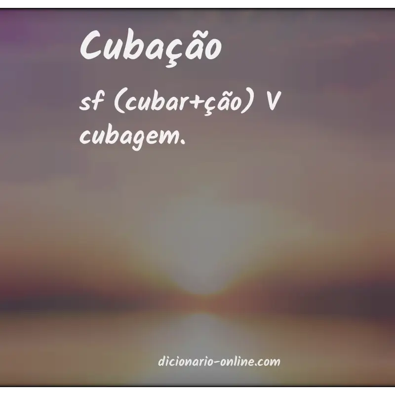 Significado de cubação