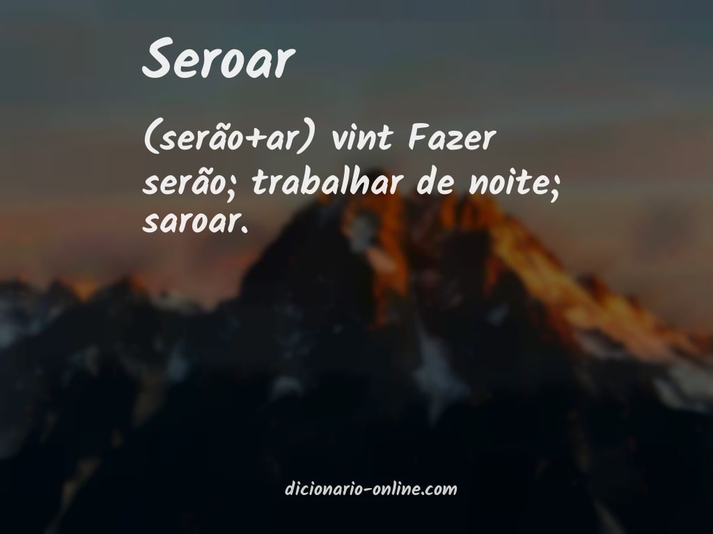 Significado de seroar