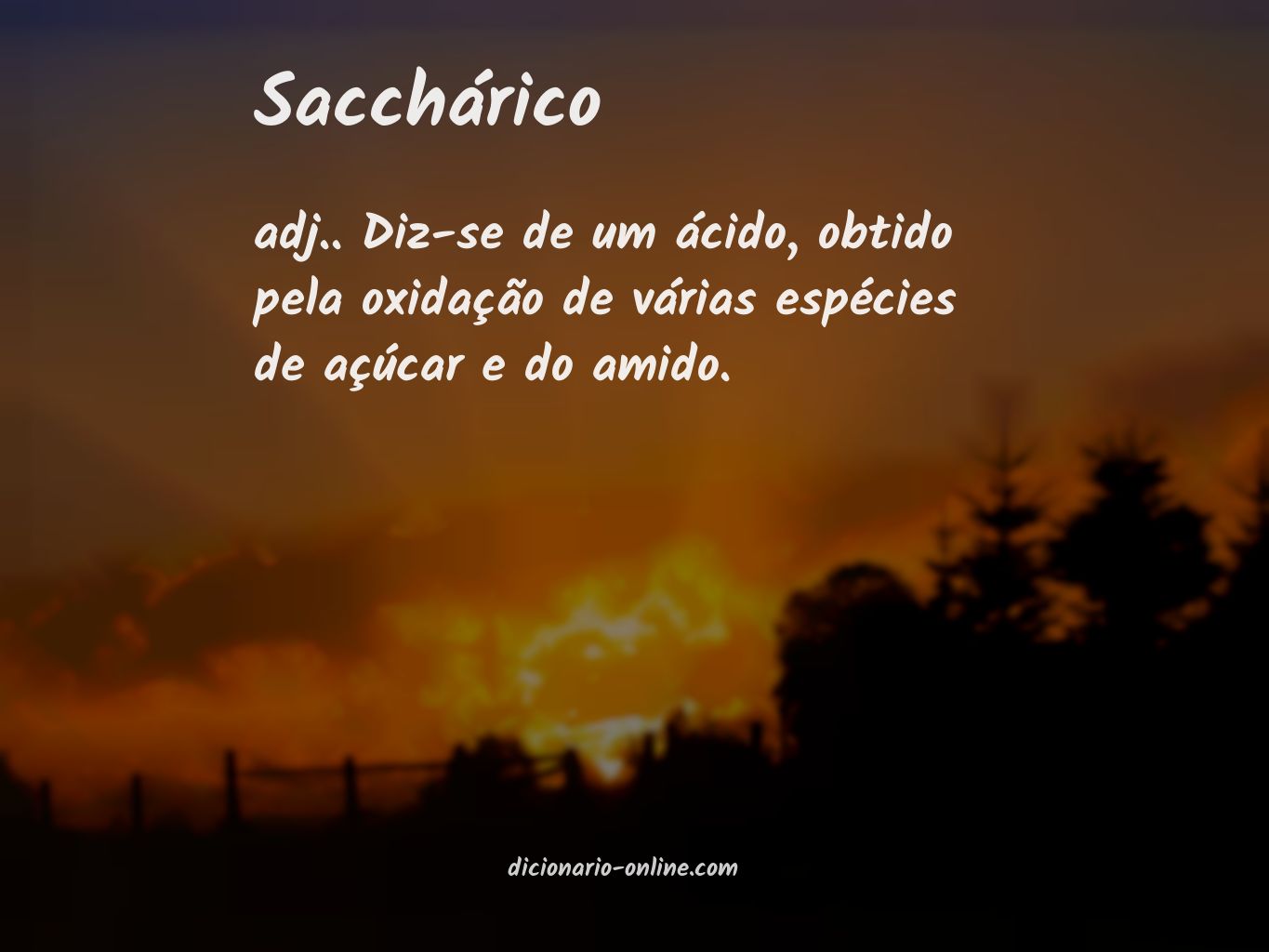 Significado de sacchárico