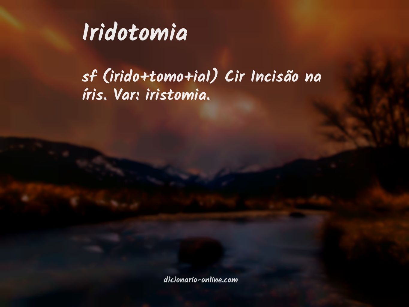 Significado de iridotomia