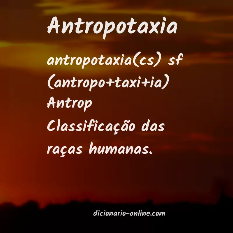 Significado de antropotaxia