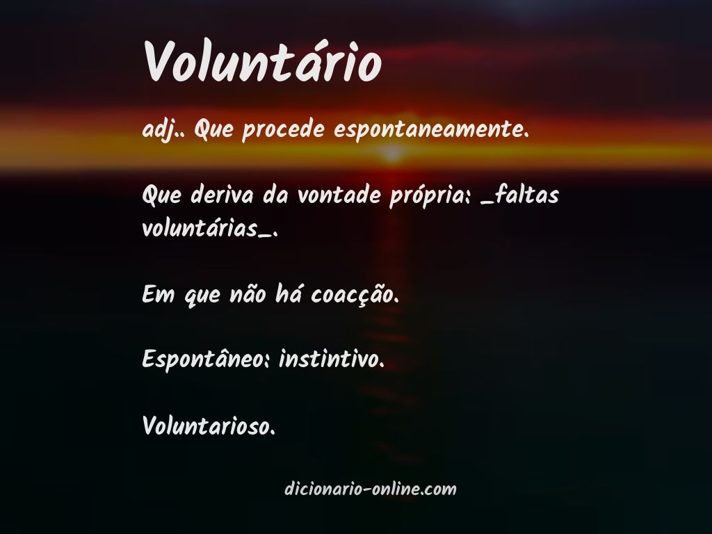 Significado de voluntário