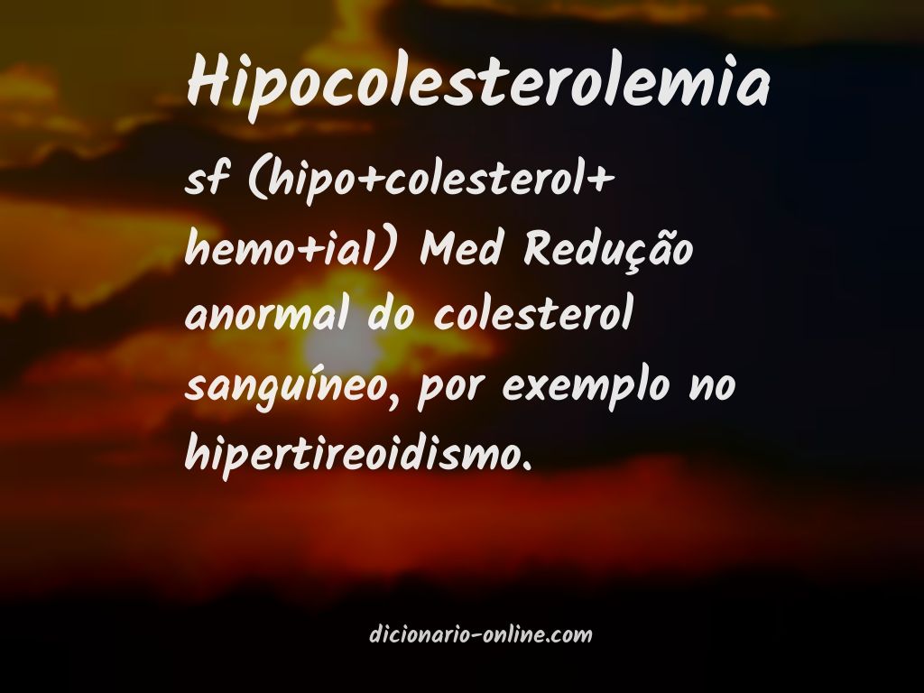 Significado de hipocolesterolemia