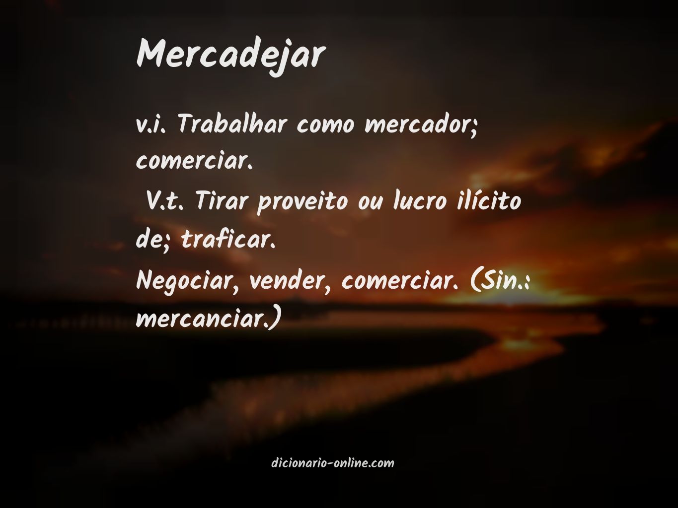 Significado de mercadejar