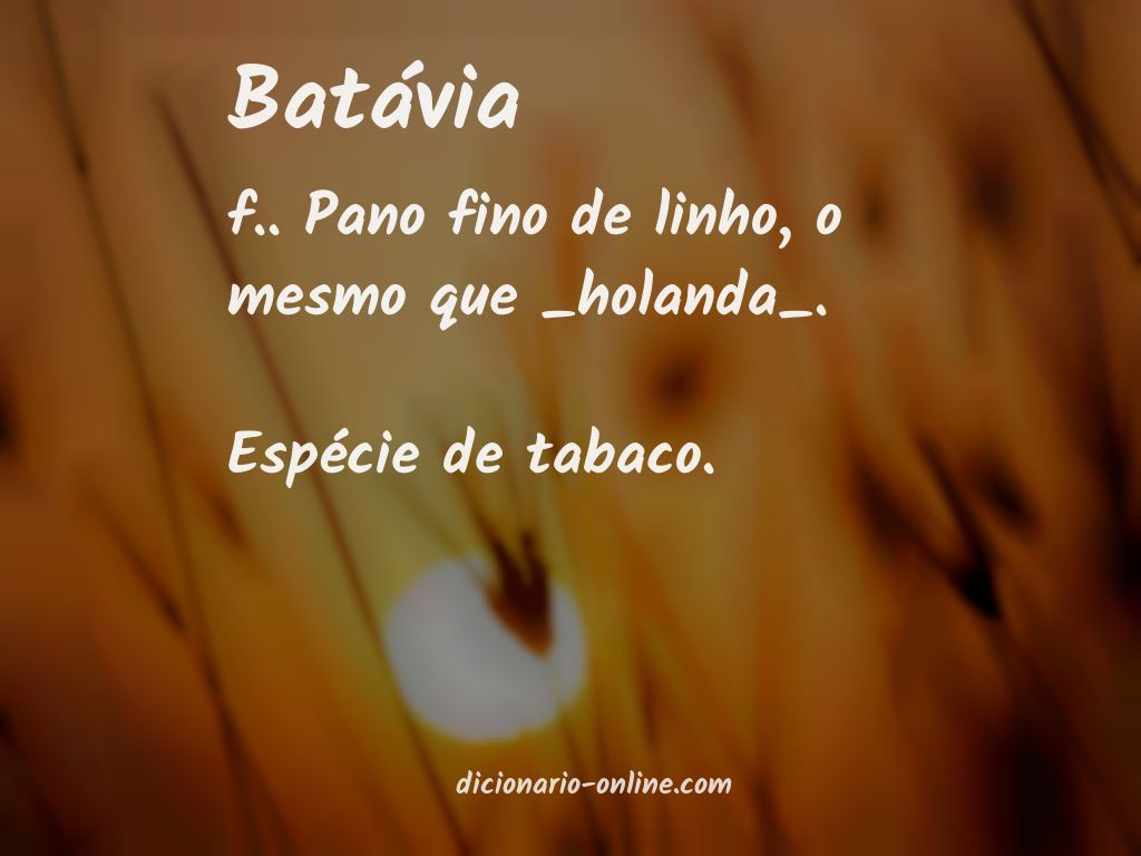 Significado de batávia