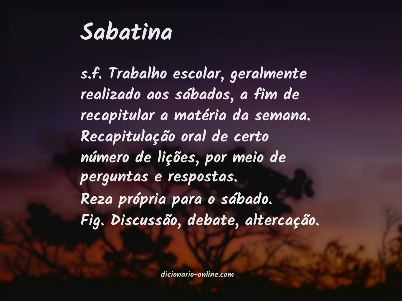 Significado de sabatina