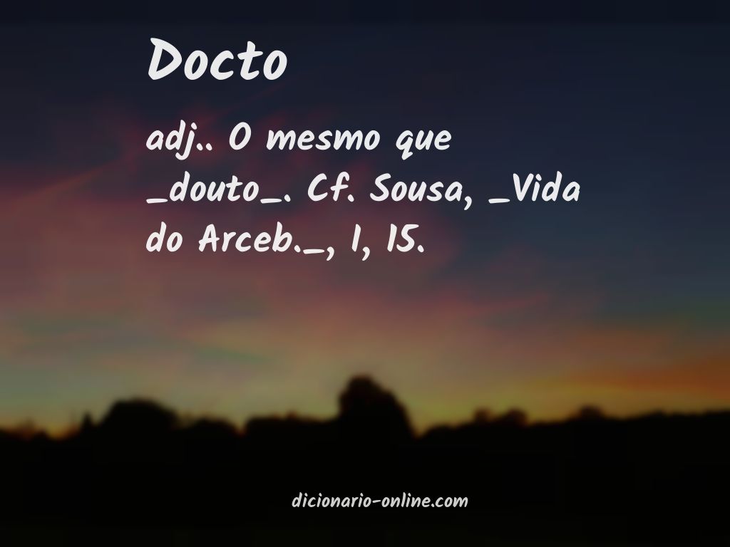 Significado de docto