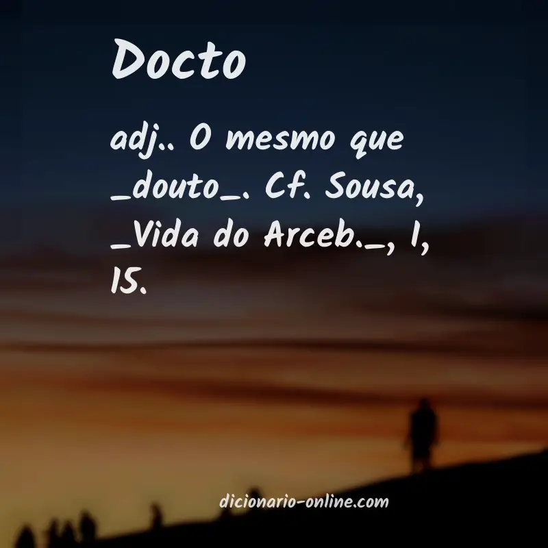 Significado de docto