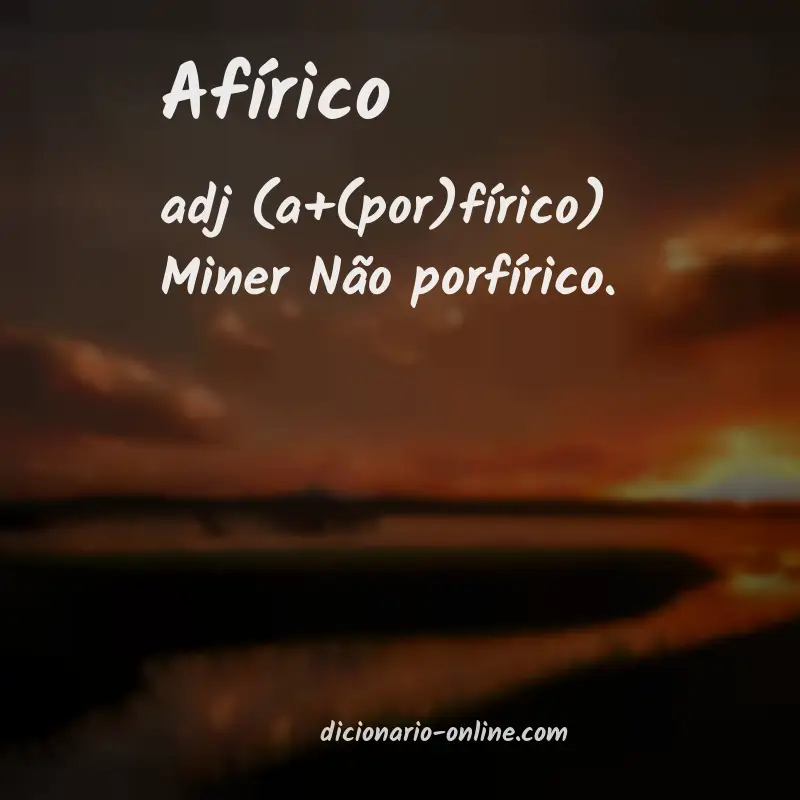 Significado de afírico