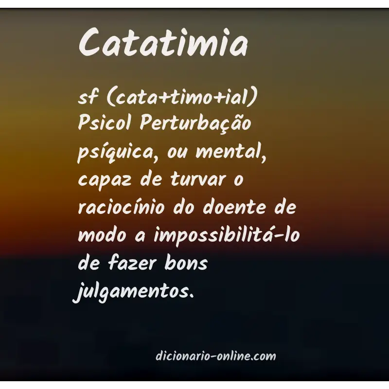 Significado de catatimia