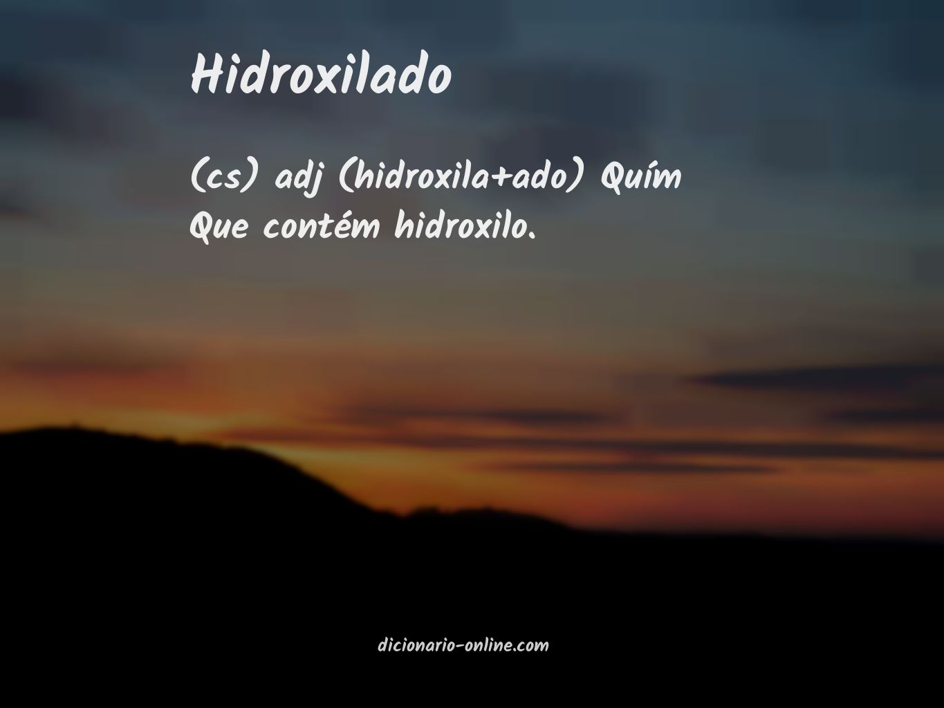 Significado de hidroxilado