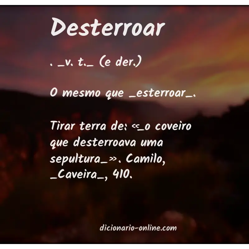 Significado de desterroar