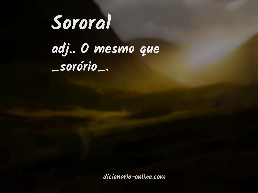 Significado de sororal