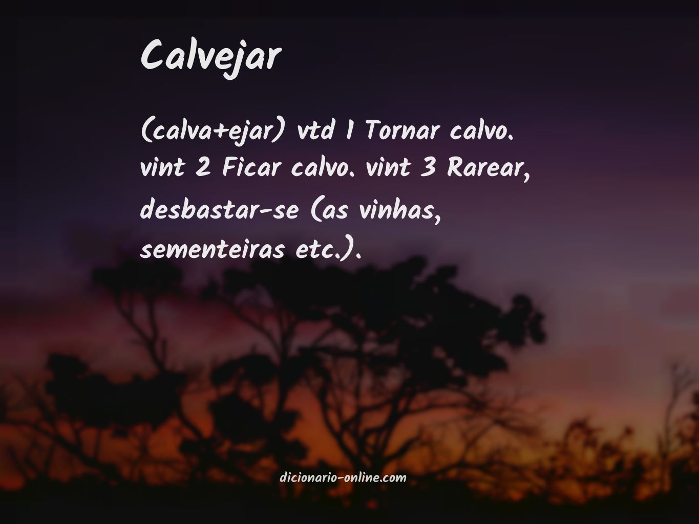 Significado de calvejar