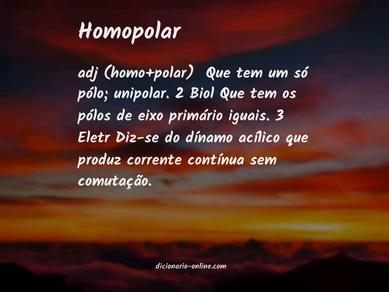 Significado de homopolar