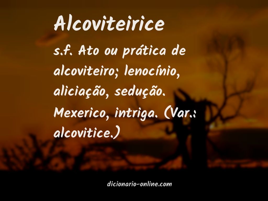 Significado de alcoviteirice