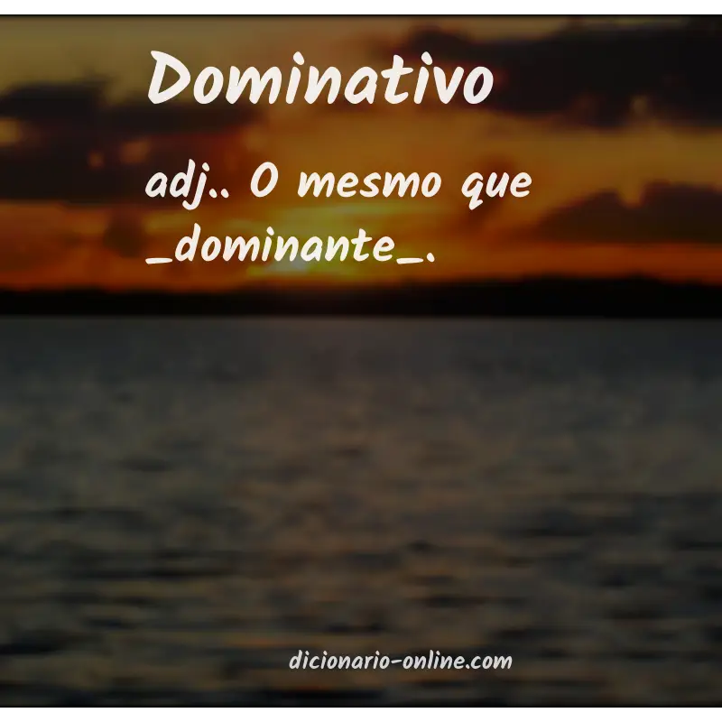 Significado de dominativo