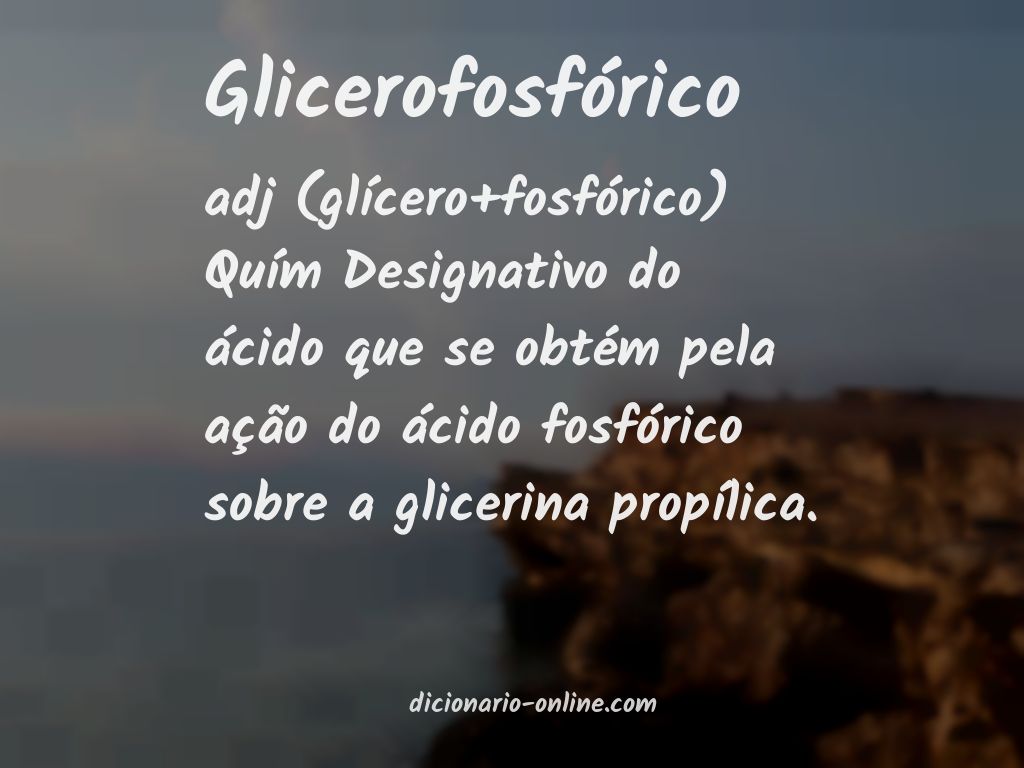 Significado de glicerofosfórico