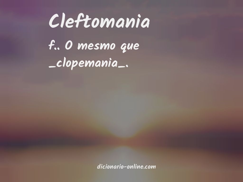 Significado de cleftomania