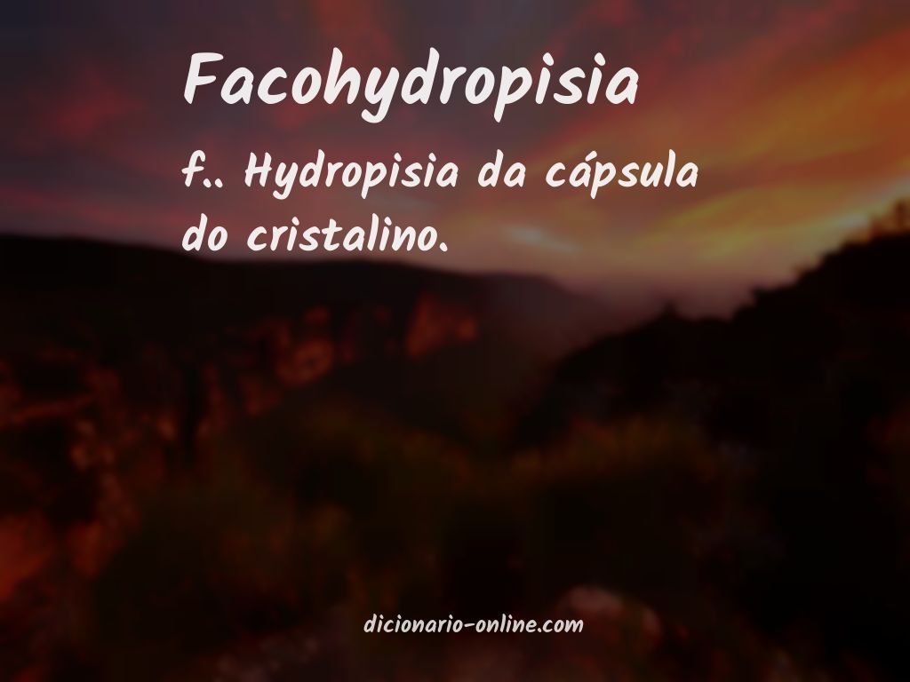 Significado de facohydropisia