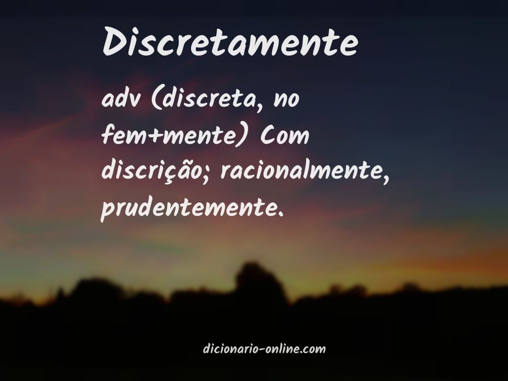 Significado de discretamente