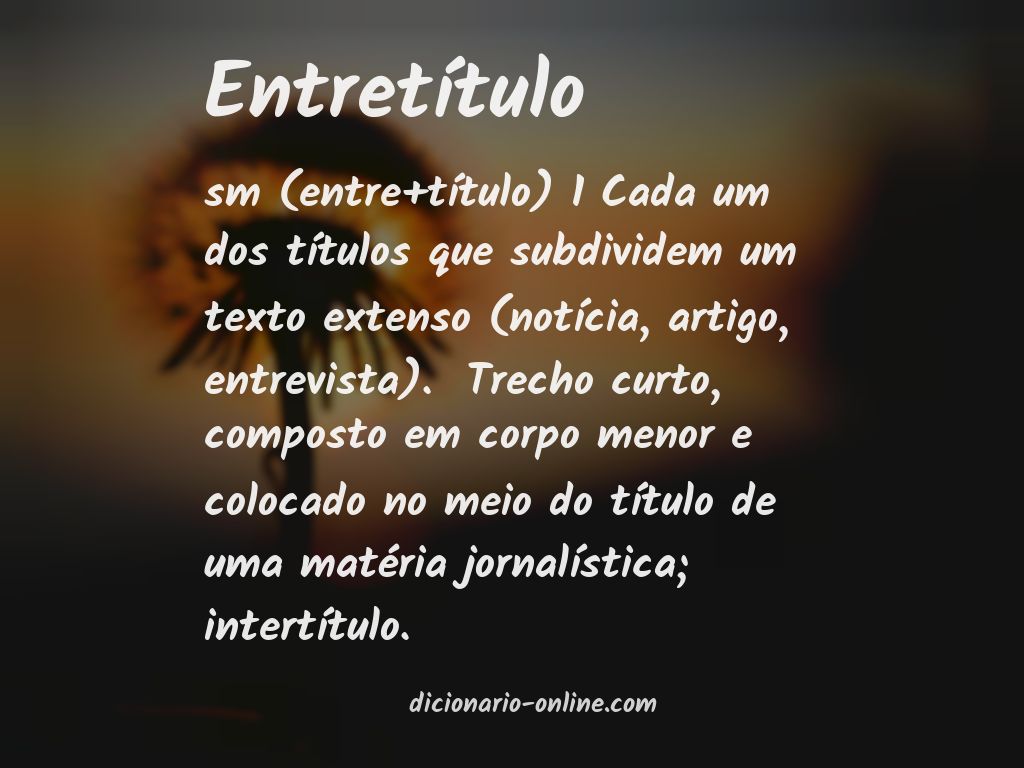 Significado de entretítulo