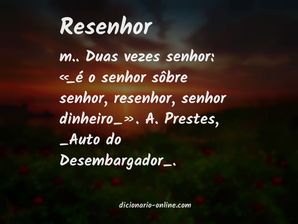 Significado de resenhor