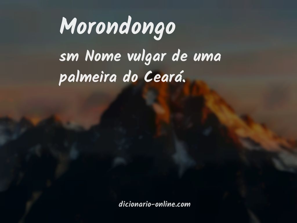 Significado de morondongo