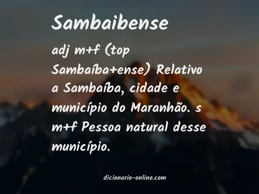 Significado de sambaibense