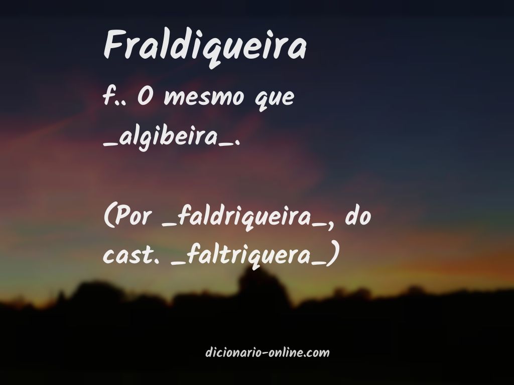 Significado de fraldiqueira