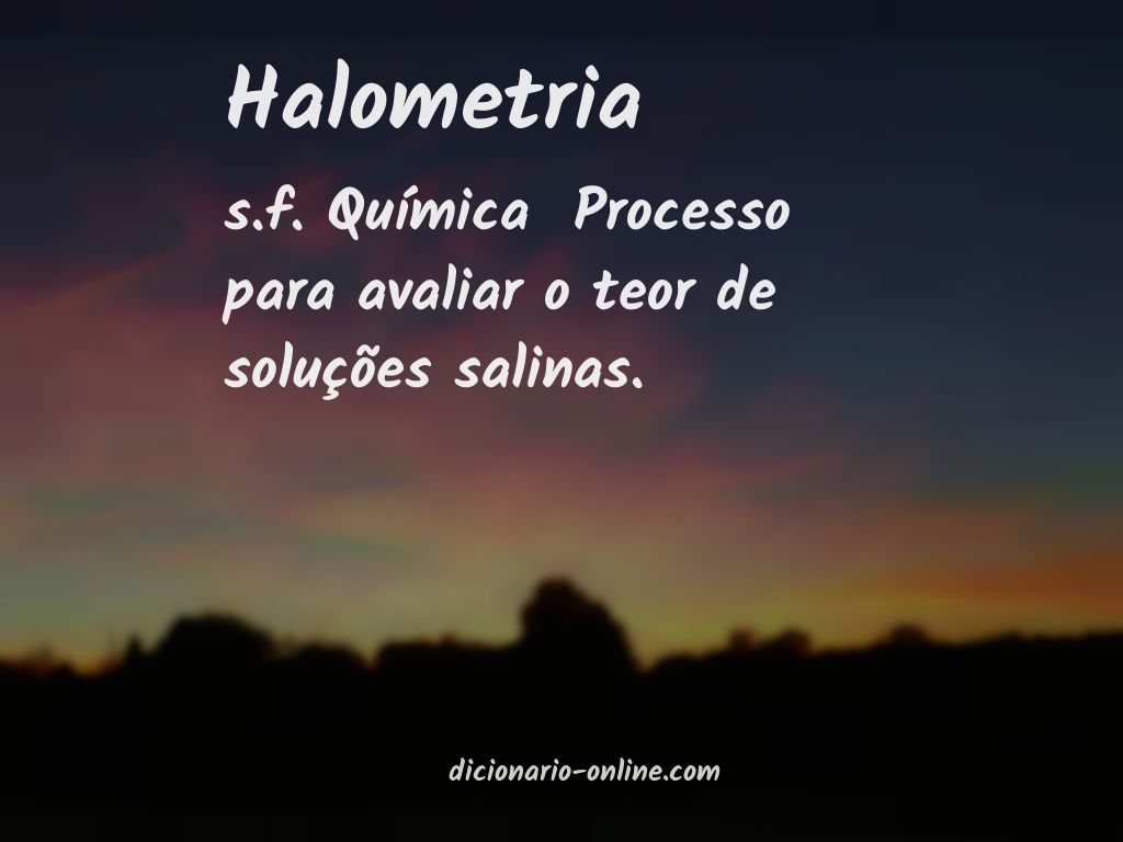 Significado de halometria