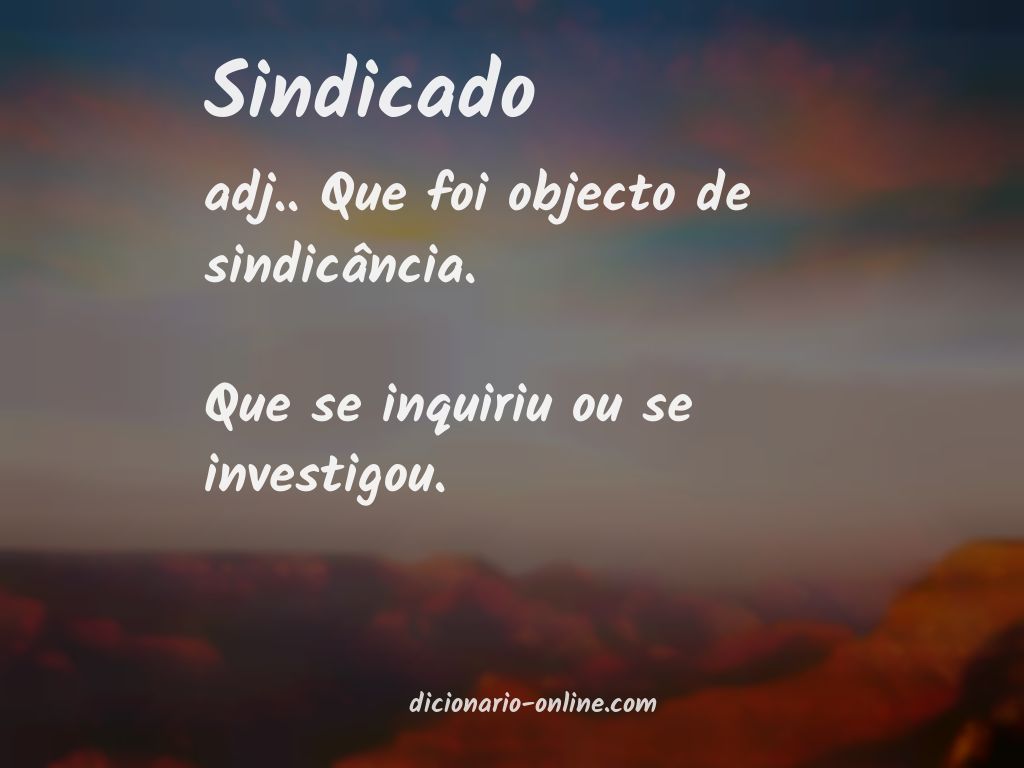 Significado de sindicado